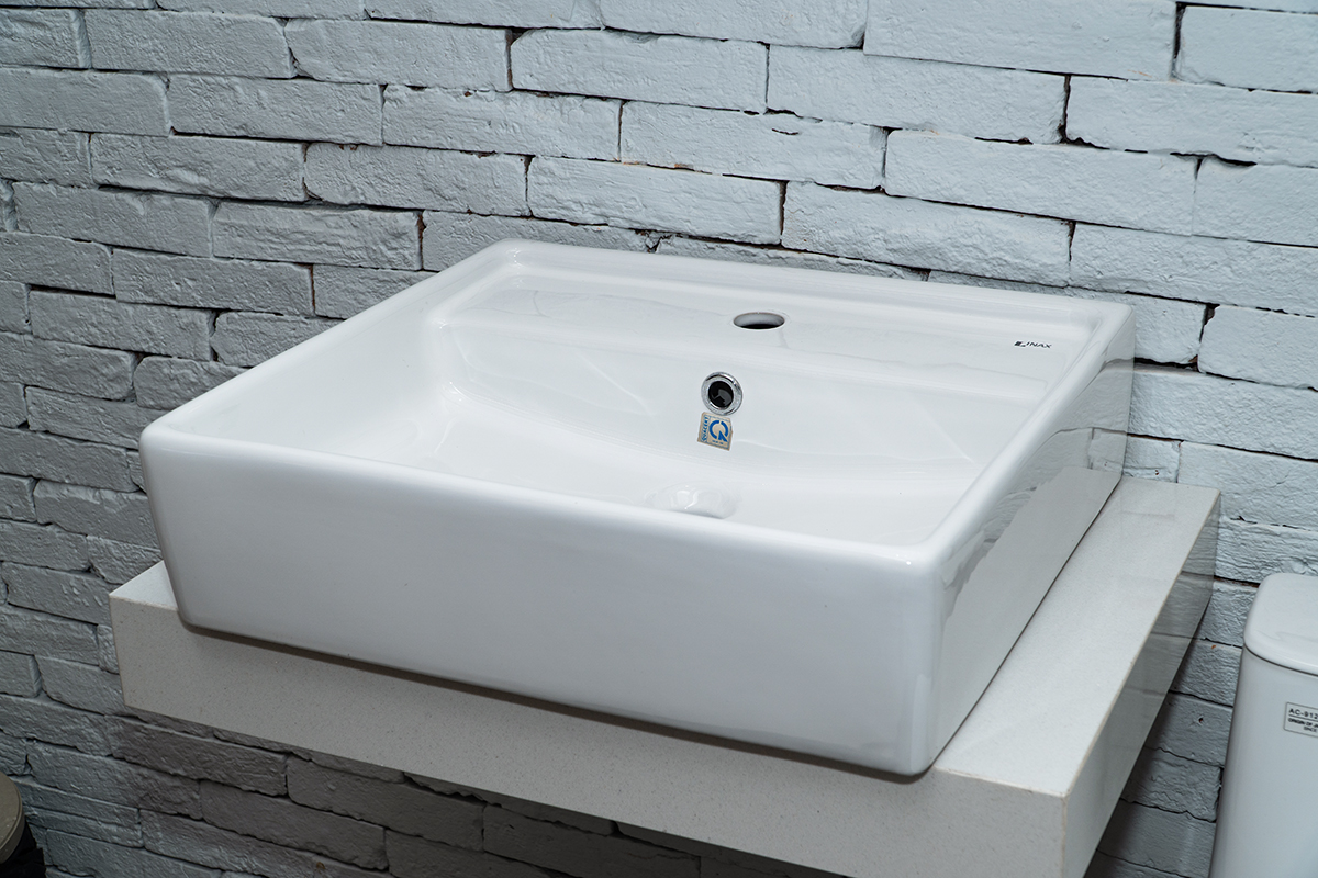Chậu rửa lavabo đặt bàn INAX AL-293V (AL293V) (AL-293VFC) men Aqua Ceramic - 7