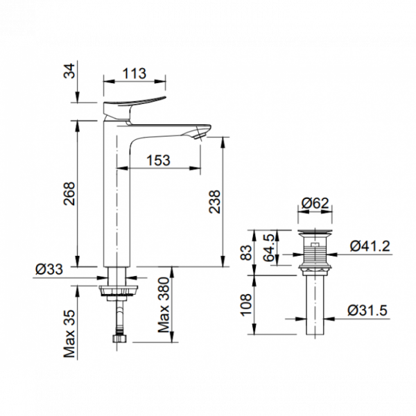 Vòi chậu lavabo nóng lạnh INAX LFV-502SH (LFV502SH) - 11