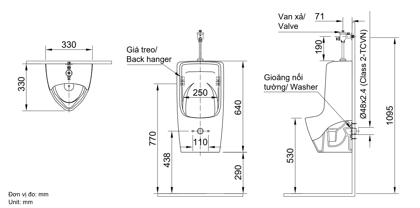 Bồn tiểu nam INAX AU-431VR (AU431VR)