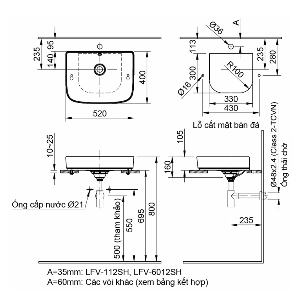 Chậu rửa lavabo đặt bàn INAX AL-638V (AL638V)