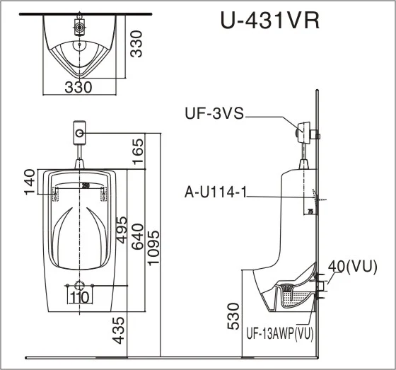 Bồn tiểu nam INAX U-431VR (U431VR)