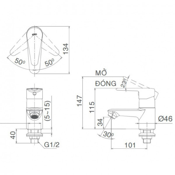 Vòi chậu lavabo lạnh INAX LFV-21S (LFV21S) - 2