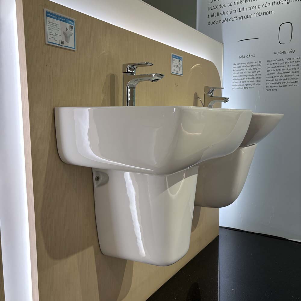 Chậu rửa lavabo treo tường INAX AL-312V (AL312V) (AL-312VFC) men Aqua Ceramic - 6
