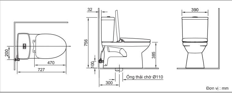 Bồn cầu 2 khối INAX AC-504VAN-2 (AC504VAN2) nắp đóng êm - 2