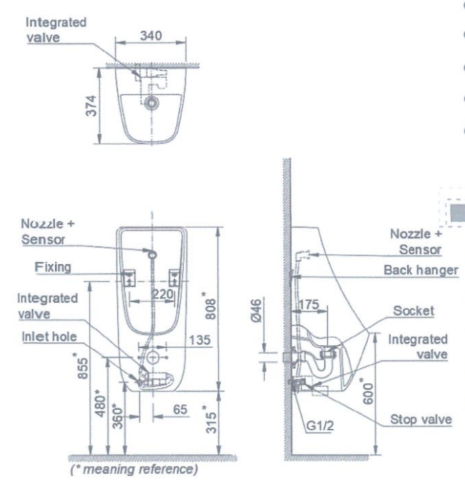 Bồn tiểu nam INAX AU-468IR (AU468IR)
