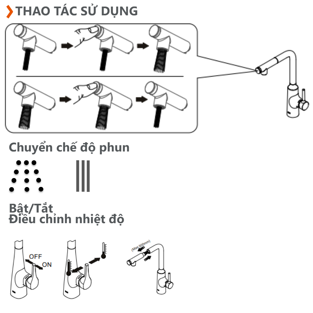 Vòi bếp dây rút nóng lạnh INAX SFV-907SX (SFV907SX)