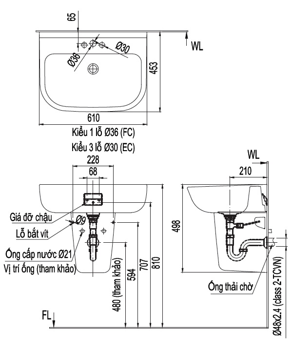 Chân chậu lửng INAX L-289VC (L289VC)