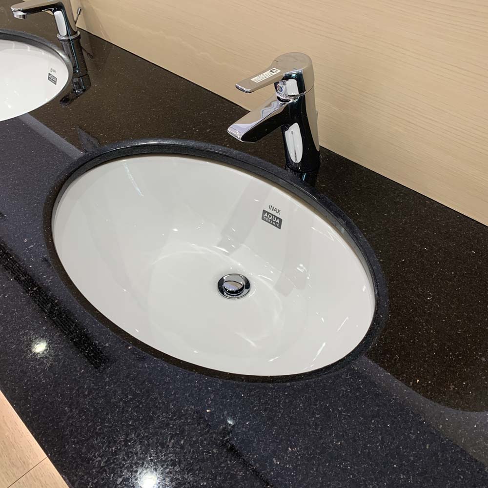 Chậu rửa mặt lavabo âm bàn INAX AL-2216V/BW1 men Aqua Ceramic - 5