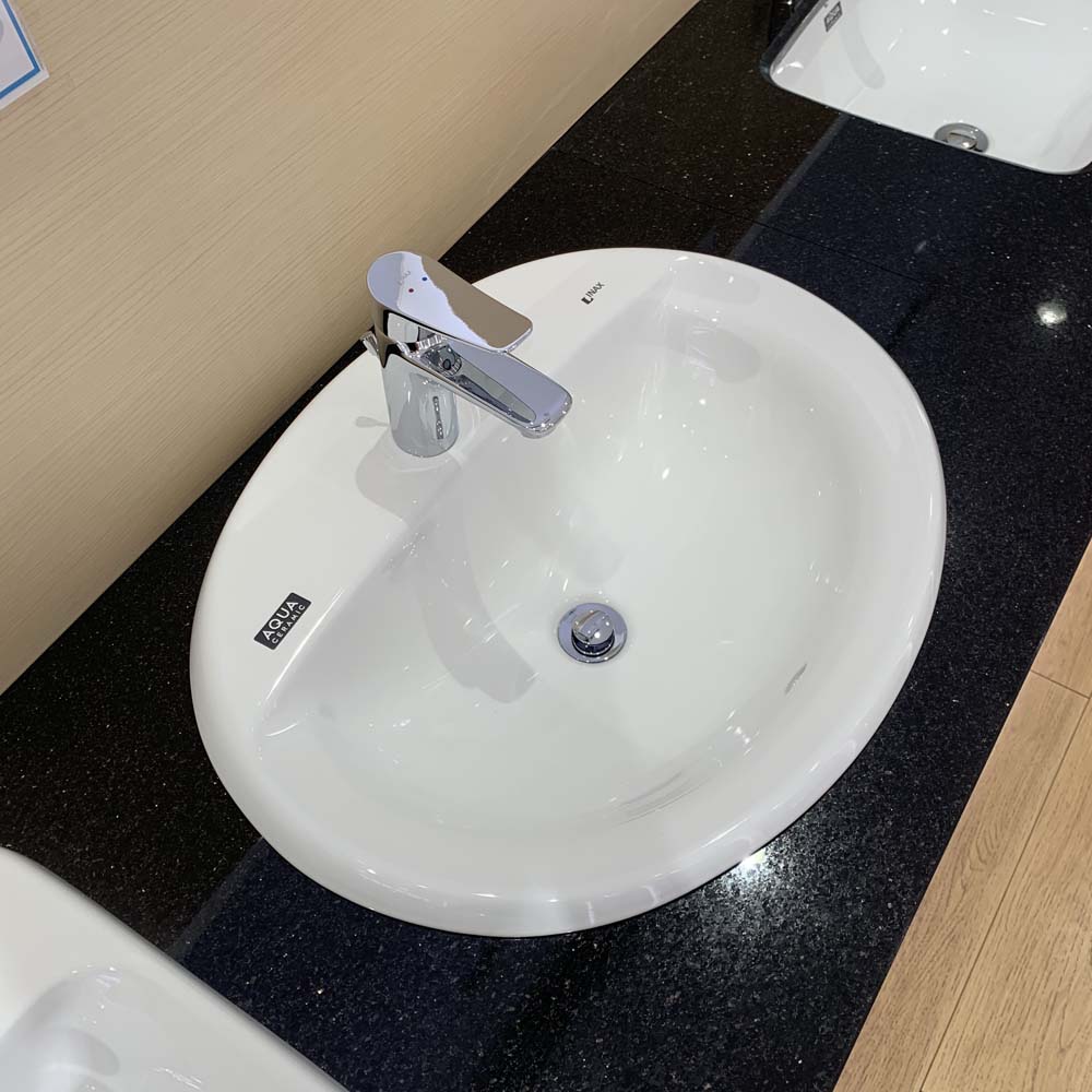 Chậu lavabo dương vành INAX AL-2395V (AL2395V) (AL-2395VFC) men Aqua Ceramic - 7