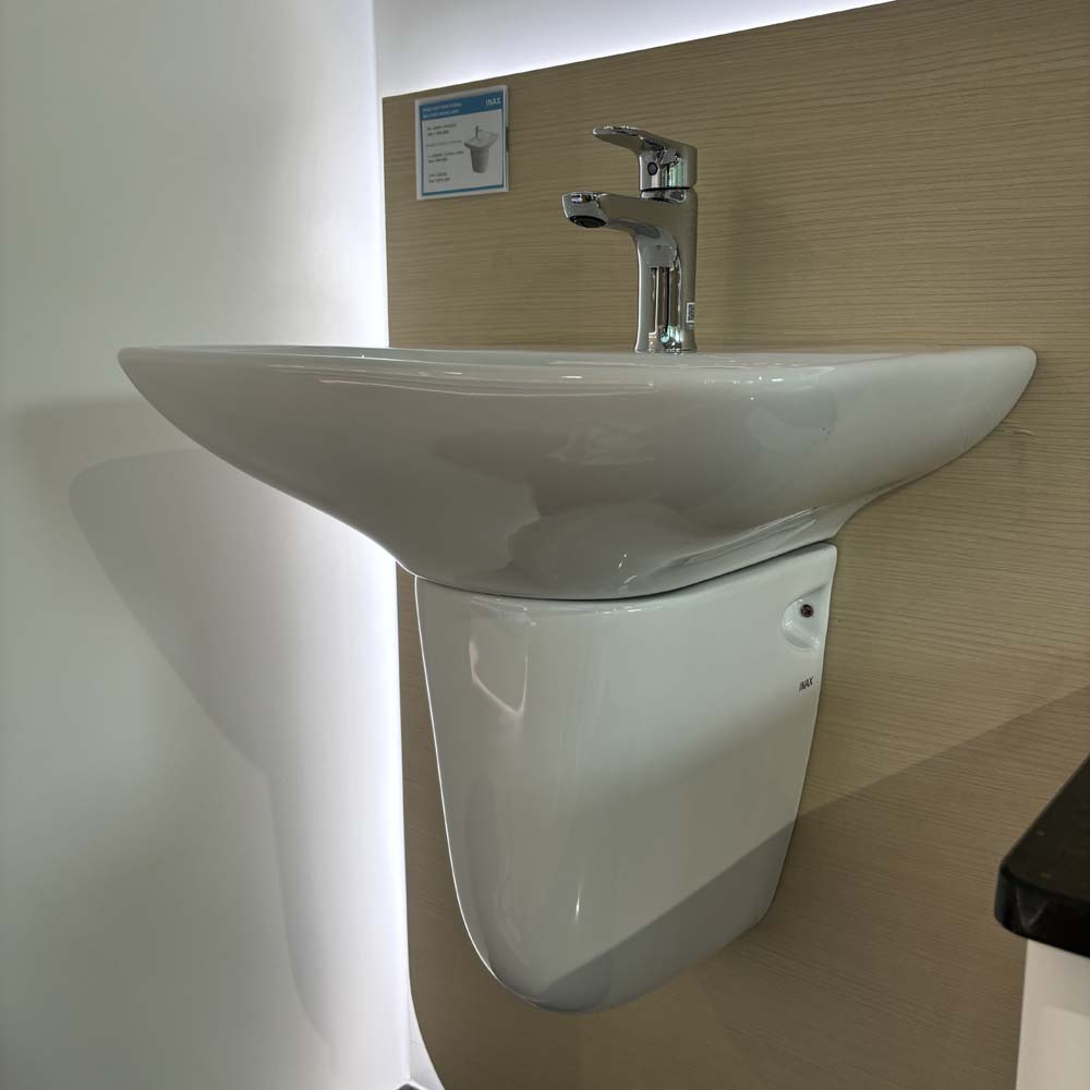 Chậu rửa lavabo treo tường INAX AL-289V (AL289V) (AL-289VFC) men Aqua Ceramic - 3