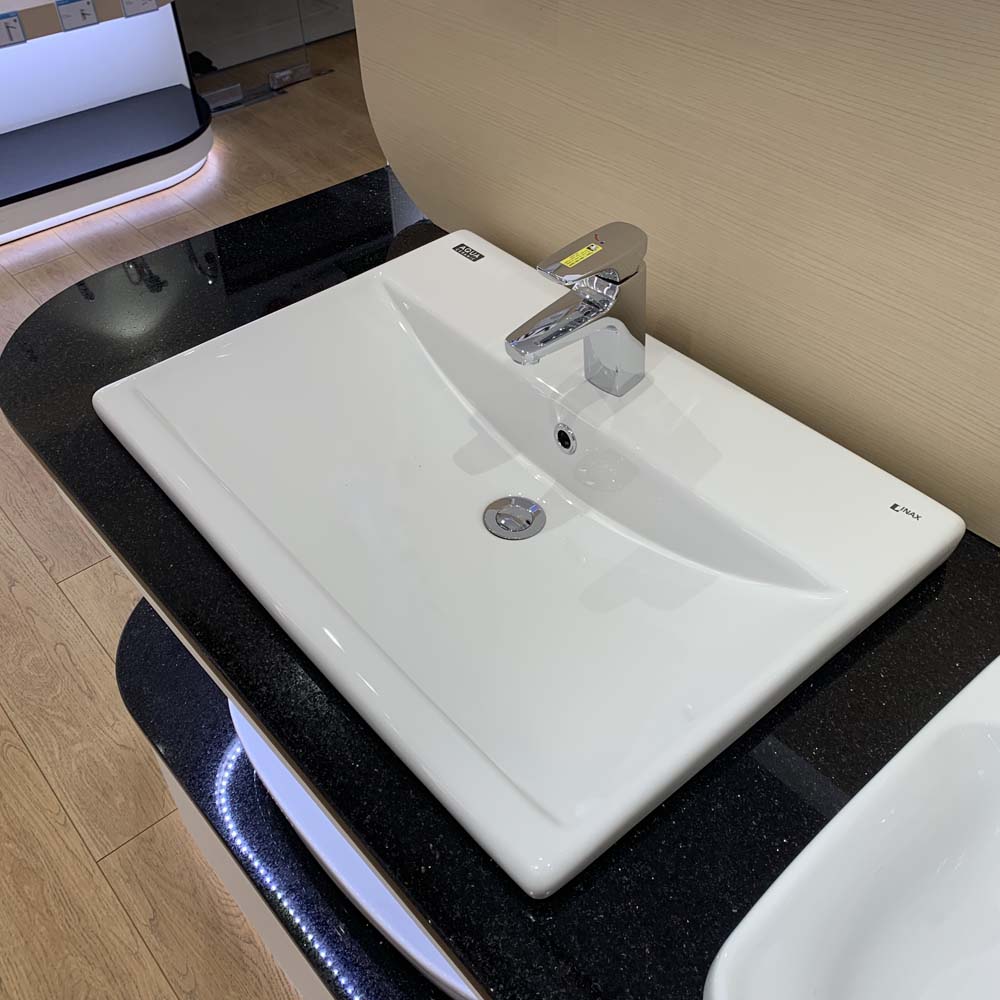 Chậu lavabo dương vành INAX AL-2397V (AL2397V) (AL-2397VFC) men Aqua Ceramic - 5