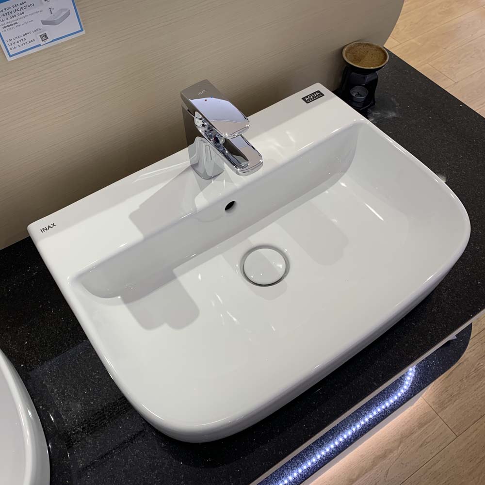 Chậu rửa lavabo đặt bàn INAX AL-632V (AL632V) (AL-632VFC) men Aqua Ceramic - 2