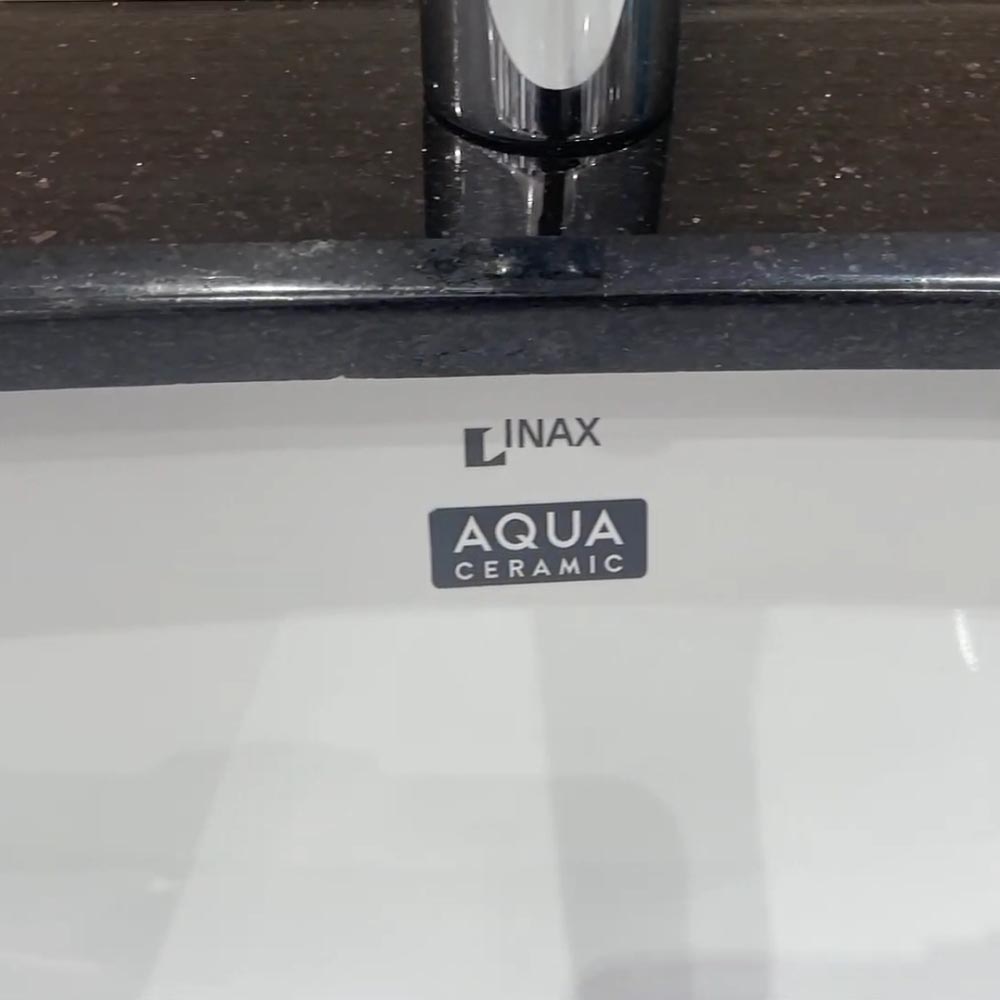 Chậu rửa mặt lavabo âm bàn INAX AL-2298V/BW1 men Aqua Ceramic - 5