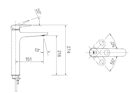 Vòi chậu lavabo nóng lạnh INAX LFV-652SH (LFV652SH)