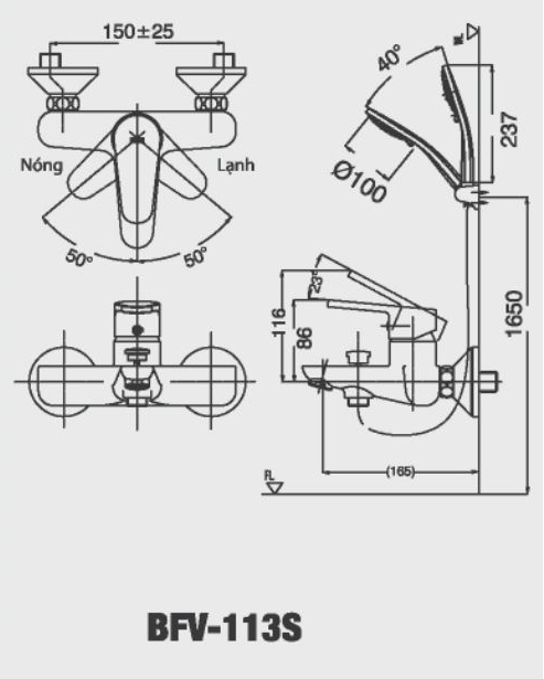 Vòi chậu lavabo nóng lạnh INAX LFV-111S (LFV111S) - 2