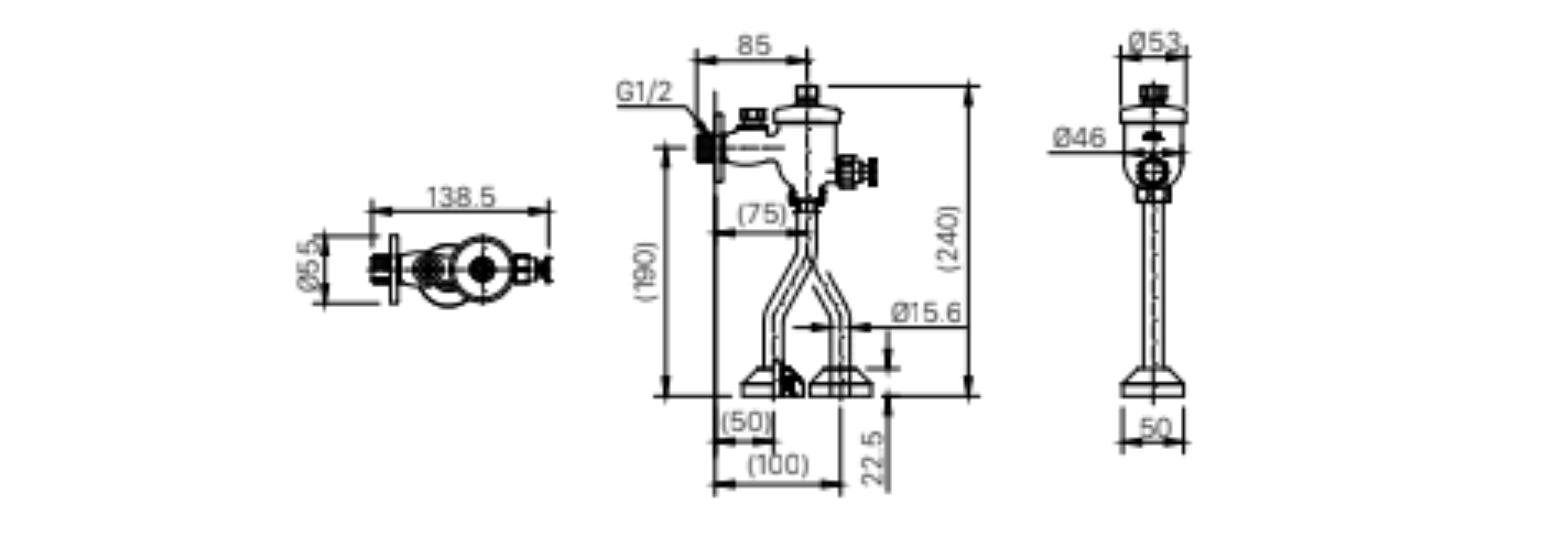 Van Xả Ấn Bồn Tiểu Inax Kiểu Ấn UF-8V (UF8V) - 2