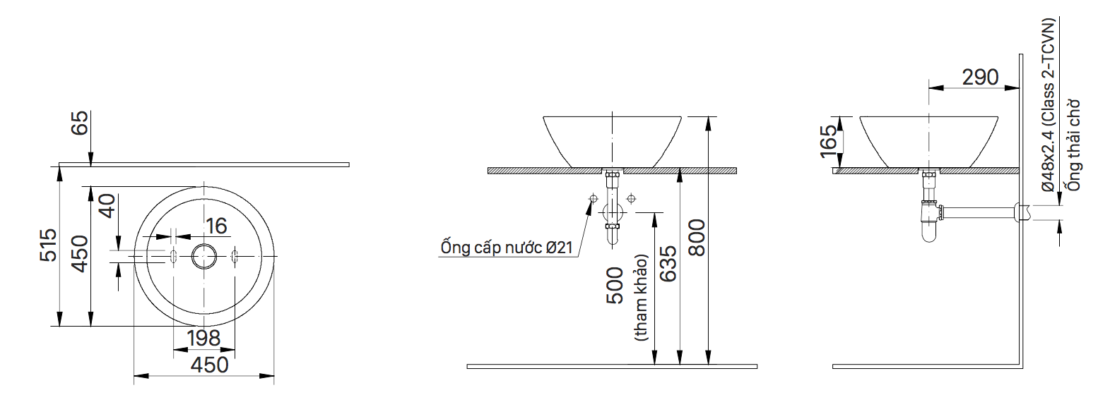 Chậu rửa lavabo đặt bàn INAX L-445V (L445V) - 10