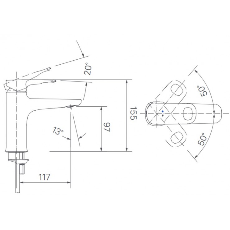 Vòi chậu lavabo nóng lạnh INAX LFV-652S (LFV652S)
