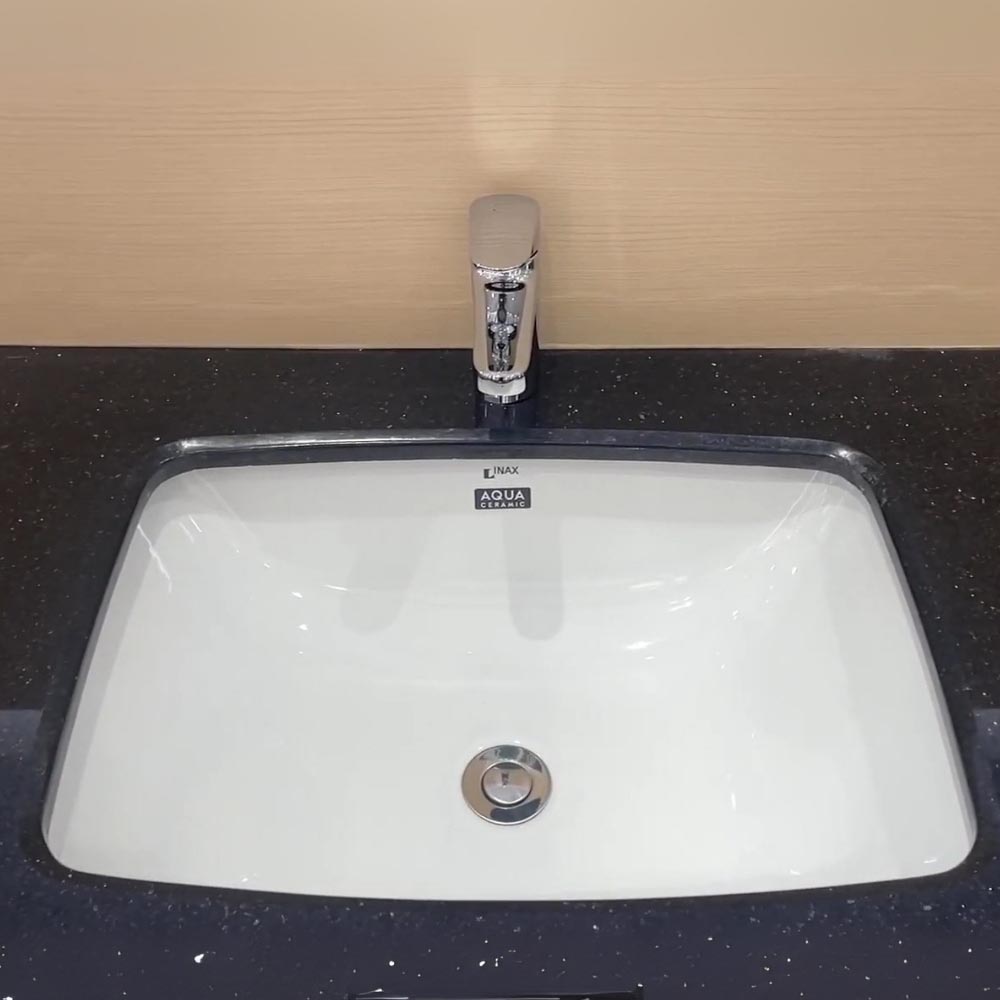 Chậu rửa mặt lavabo âm bàn INAX AL-2298V/BW1 men Aqua Ceramic - 3
