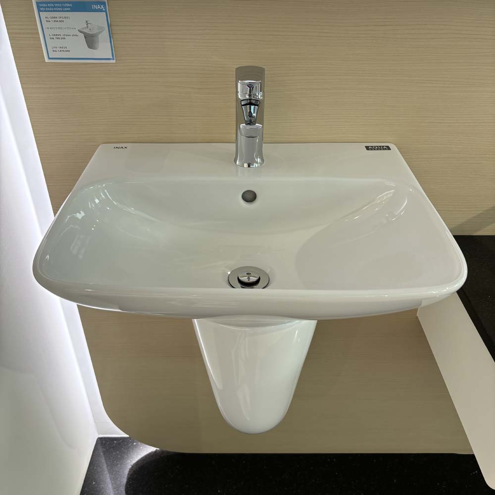 Chậu rửa lavabo treo tường INAX AL-289V (AL289V) (AL-289VFC) men Aqua Ceramic - 5