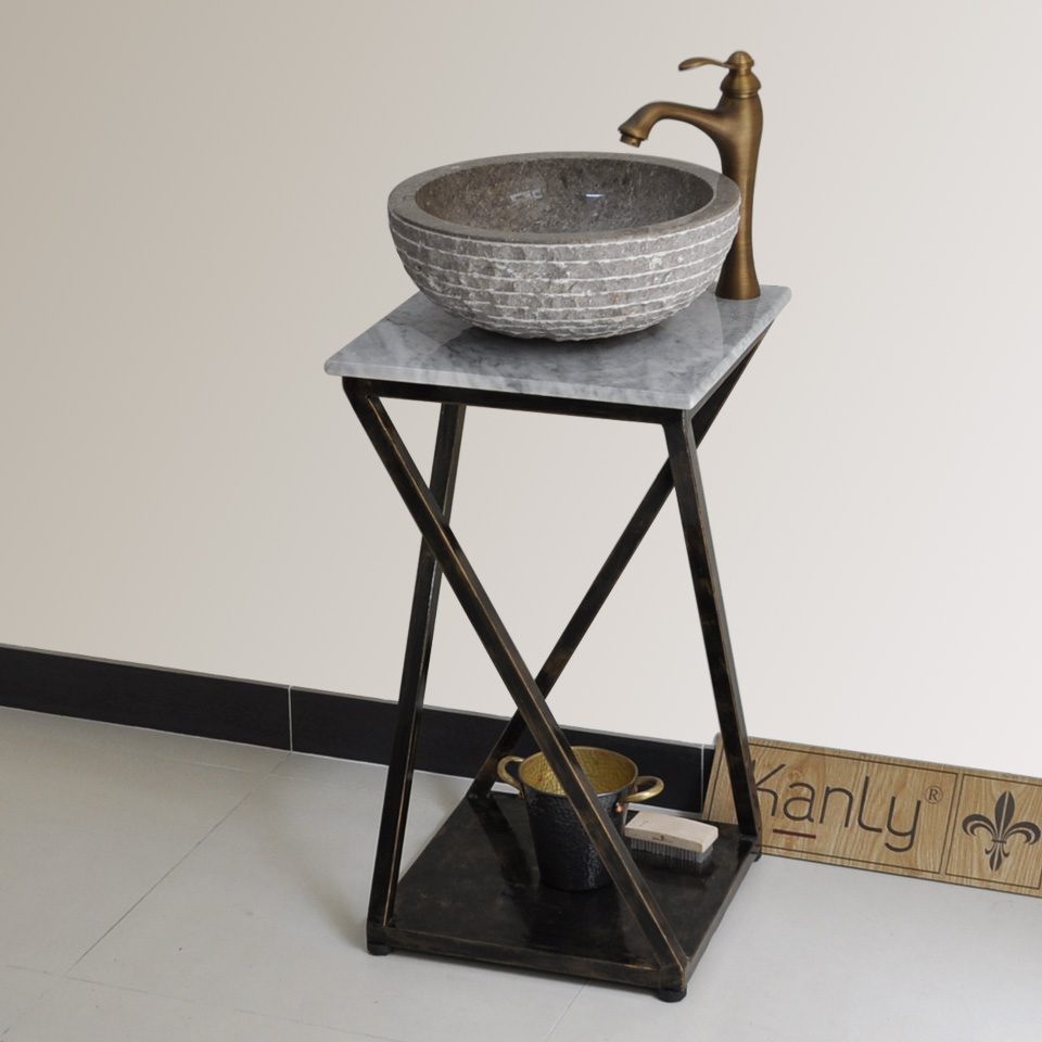 Bàn đặt chậu lavabo mặt đá Kanly FP07 - 4