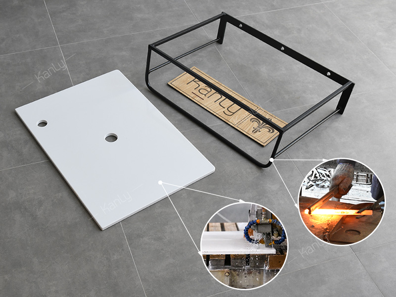Kệ treo lavabo mặt đá nhân tạo Kanly FW06 / FW06Marble - 4