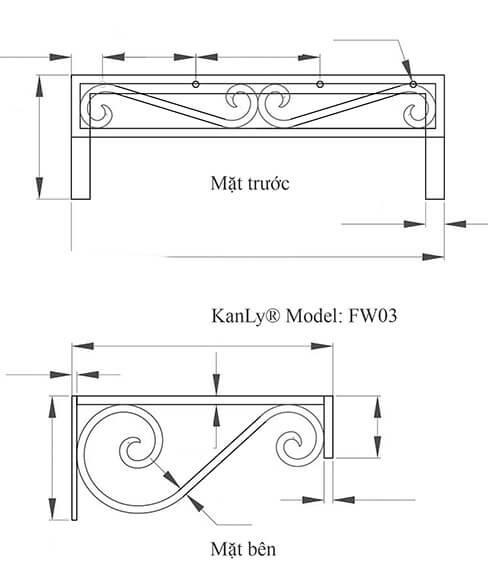 Bàn để lavabo mặt đá tự nhiên Kanly FW03 - 5