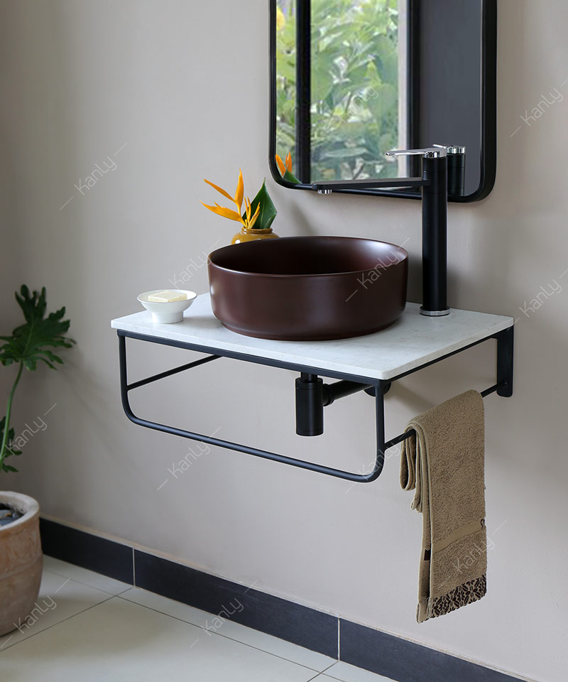 Kệ treo lavabo mặt đá nhân tạo Kanly FW06 / FW06Marble - 2