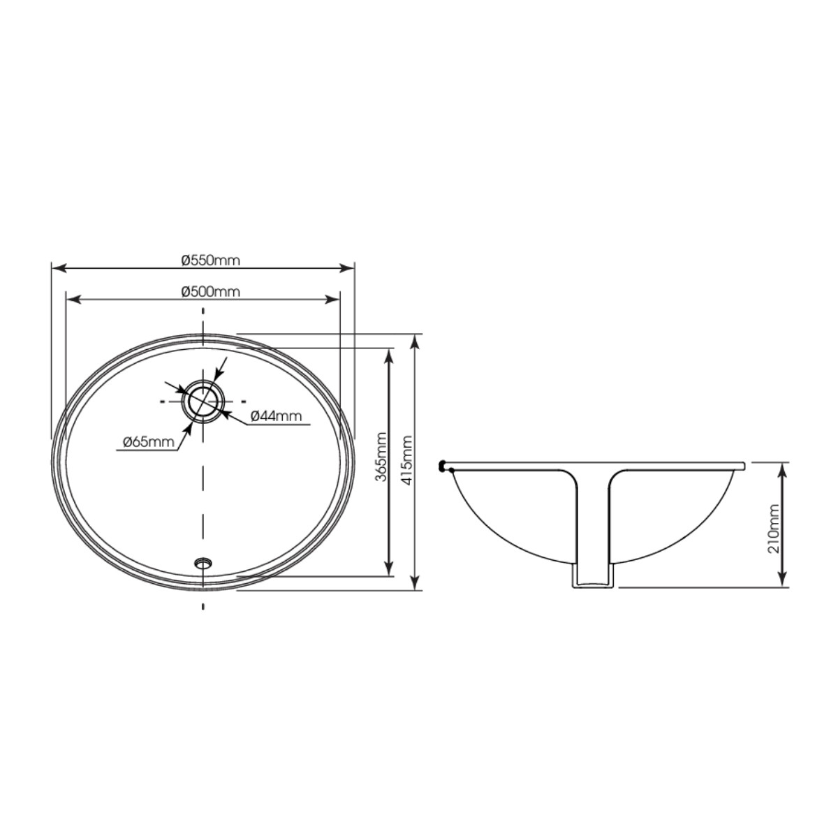 Lavabo âm bàn oval MOEN SW52720 - 2