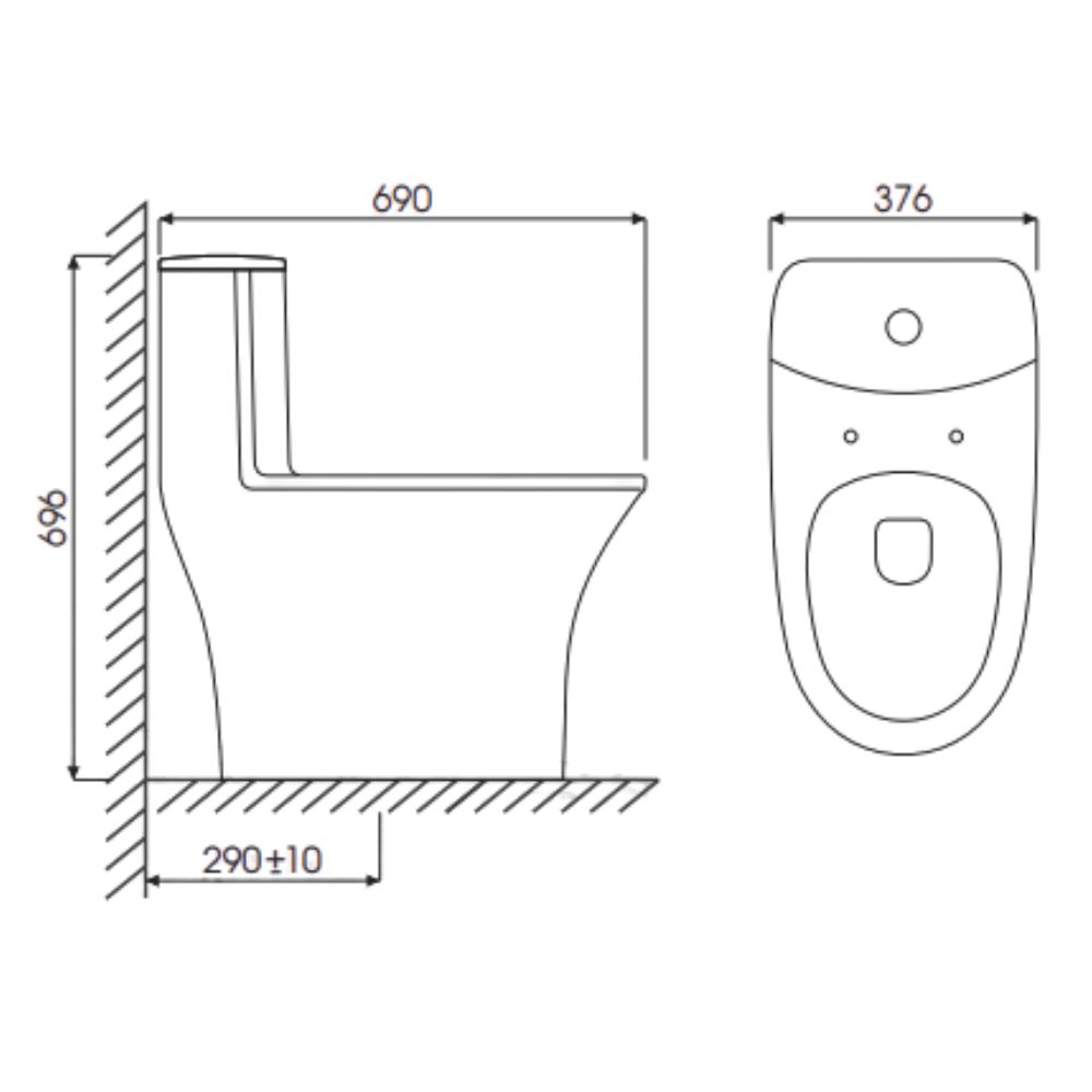 Bồn cầu 1 khối Galaxy Thiên Thanh CK66