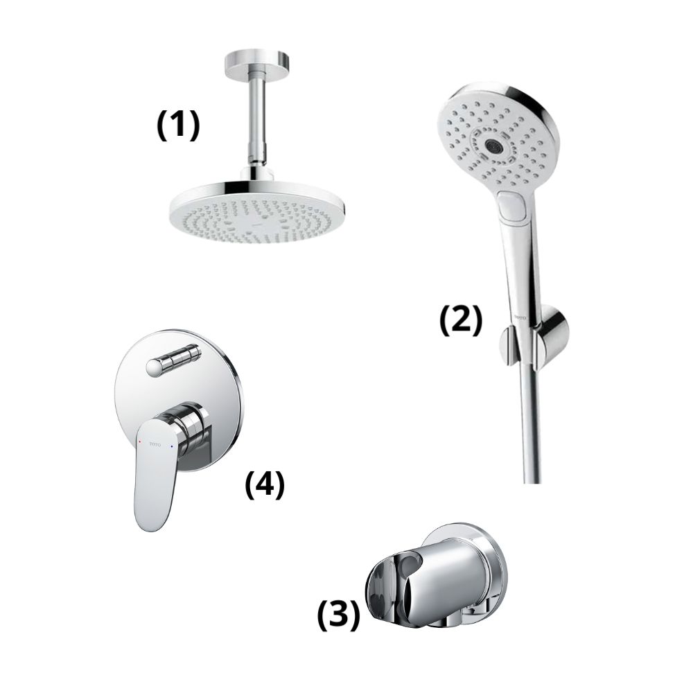 Set sen tắm âm tường 2 đường nước nóng lạnh TOTO TBW01003B1A TBW01010V