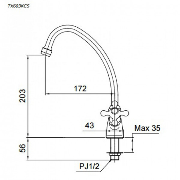 Vòi bếp lạnh TOTO TX603KCS