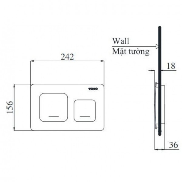 Mặt nạ xả nhấn TOTO HMB003CPR-2 - 5