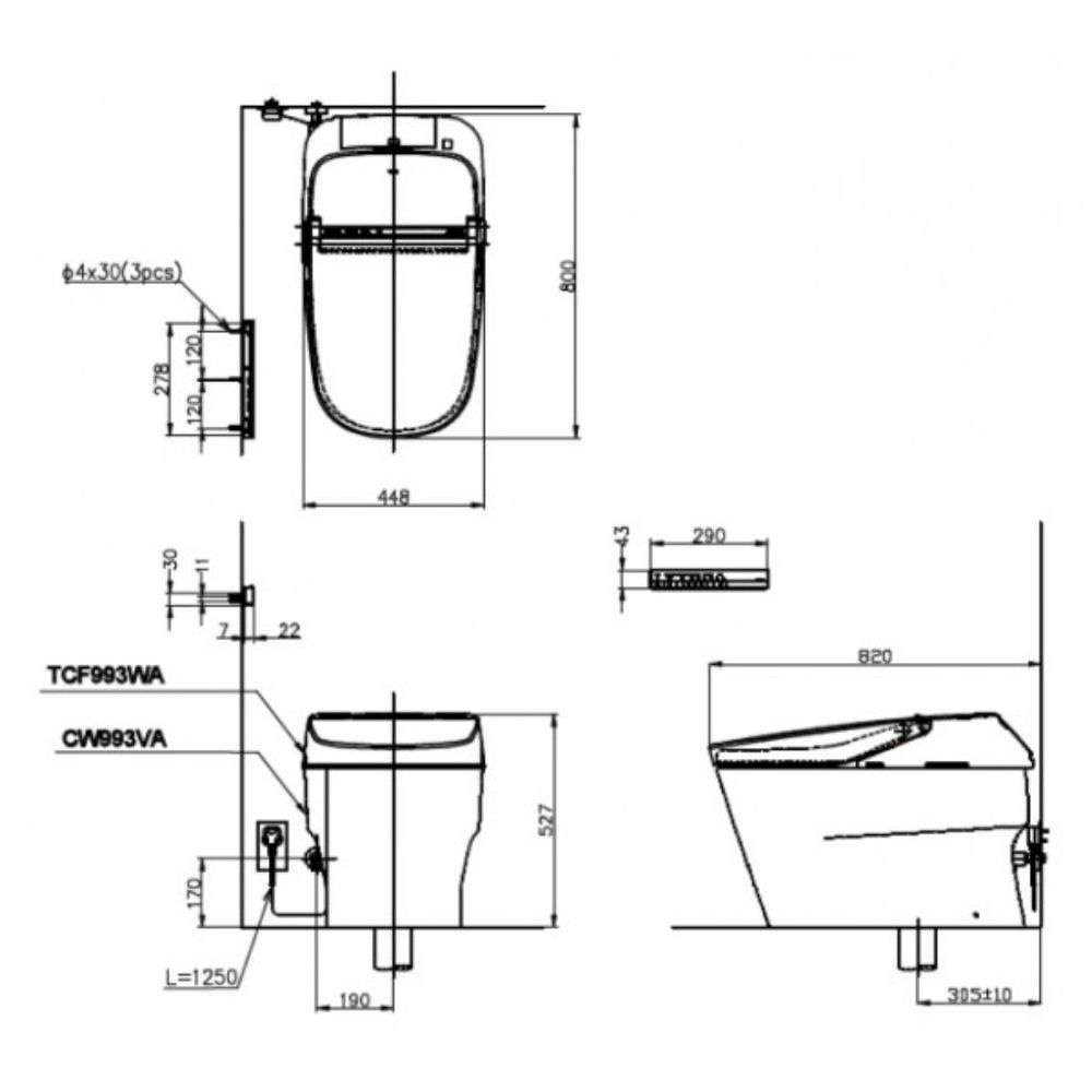 Bồn cầu thông minh Neorest XH II TOTO CW993VA TCF993WA T53P100VR - 4