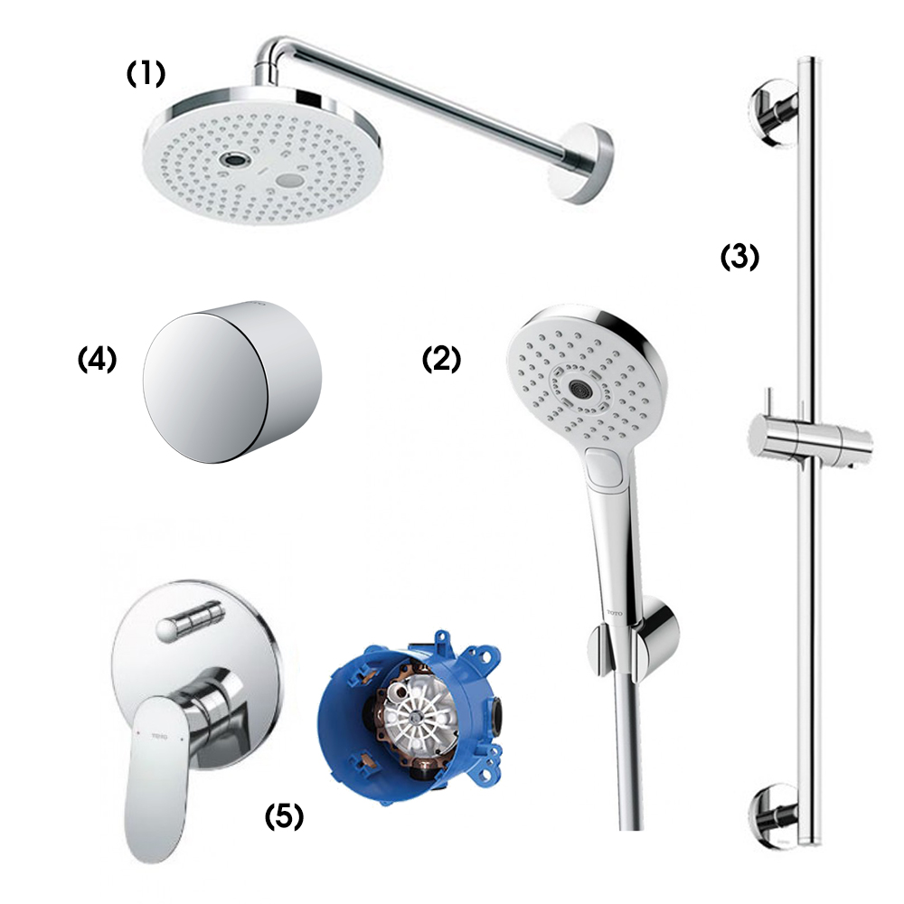 Set sen tắm âm tường 2 đường nước nóng lạnh TOTO TBW01004A TBW01010A