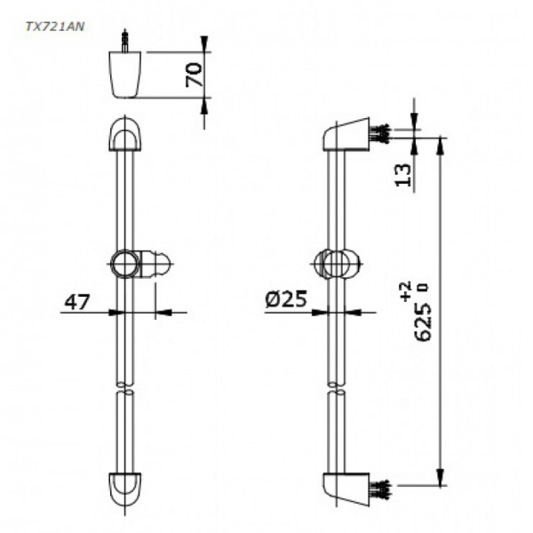 Thanh trượt sen tắm TOTO TX721AN - 2