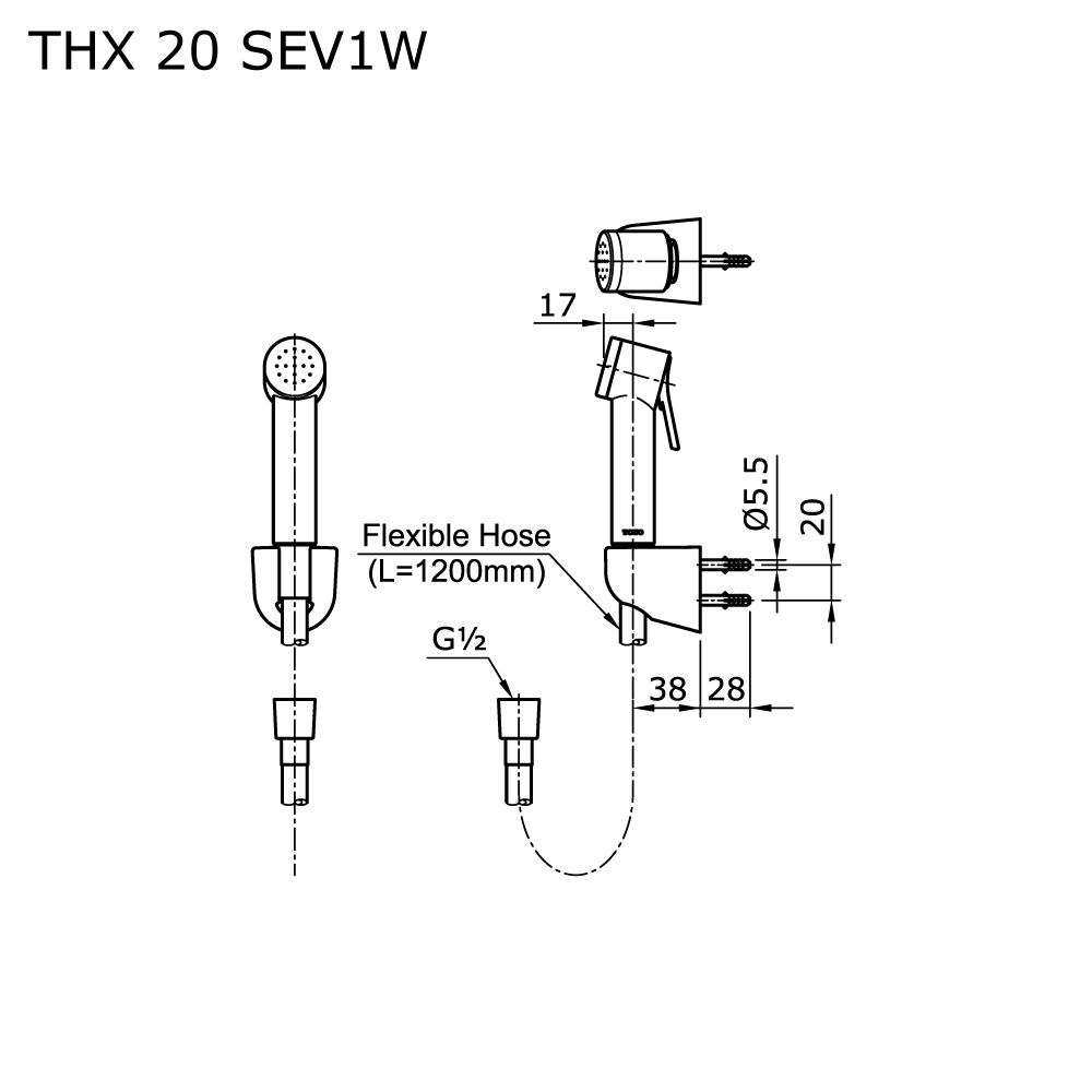 Vòi xịt vệ sinh TOTO THX20SEV1 - 3