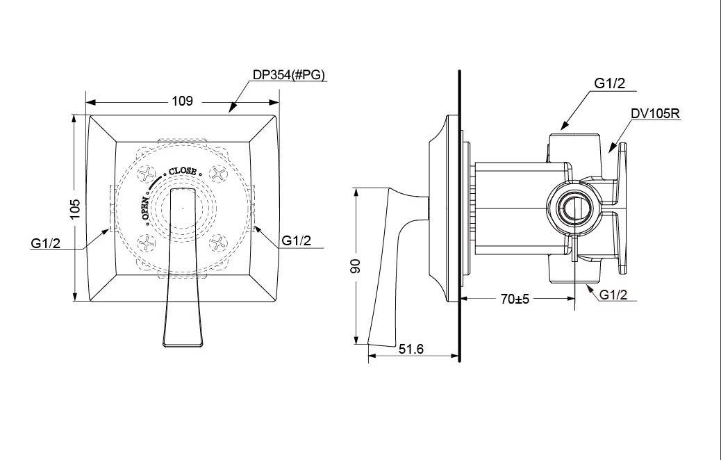 Van dừng CLASSIC TOTO DP354#PG/DV105R