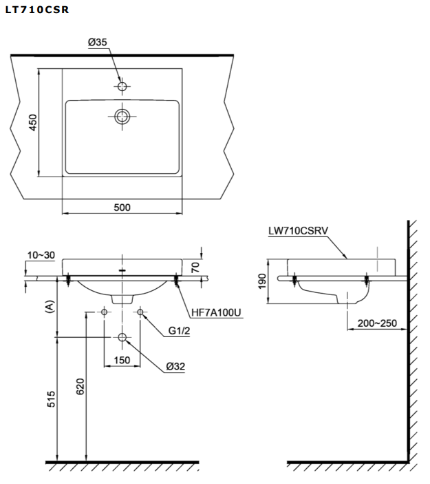 Chậu rửa lavabo đặt bàn TOTO LT710CSR - 11