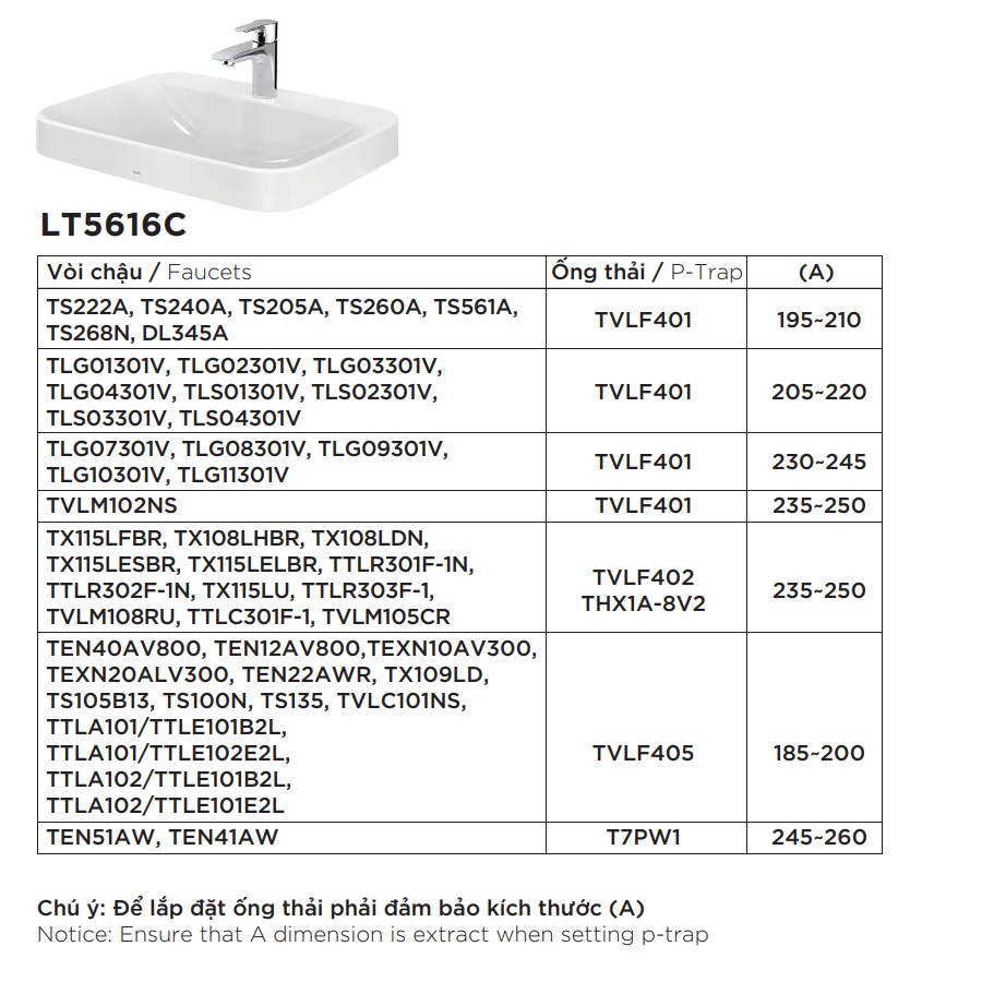 Chậu rửa lavabo đặt bàn TOTO LT5616C - 13