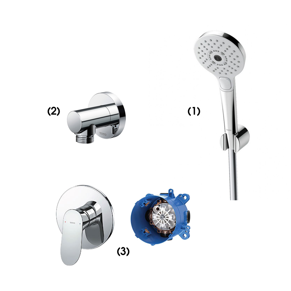Set sen tắm âm tường 1 đường nước nóng lạnh TOTO TBW01010A TBW01014B TBG01303BA TBN01001B