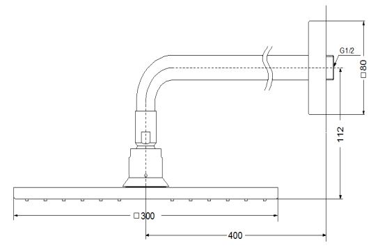 Bát sen tắm gắn tường TOTO DBX114CAMR (vuông, 300mm)