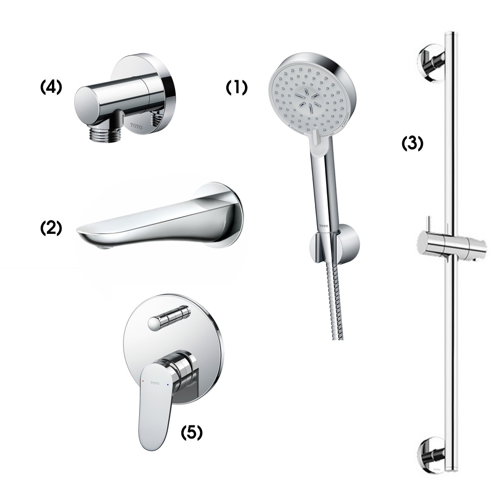 Set sen tắm âm tường 2 đường nước nóng lạnh TOTO TBW07009A TBG01001B