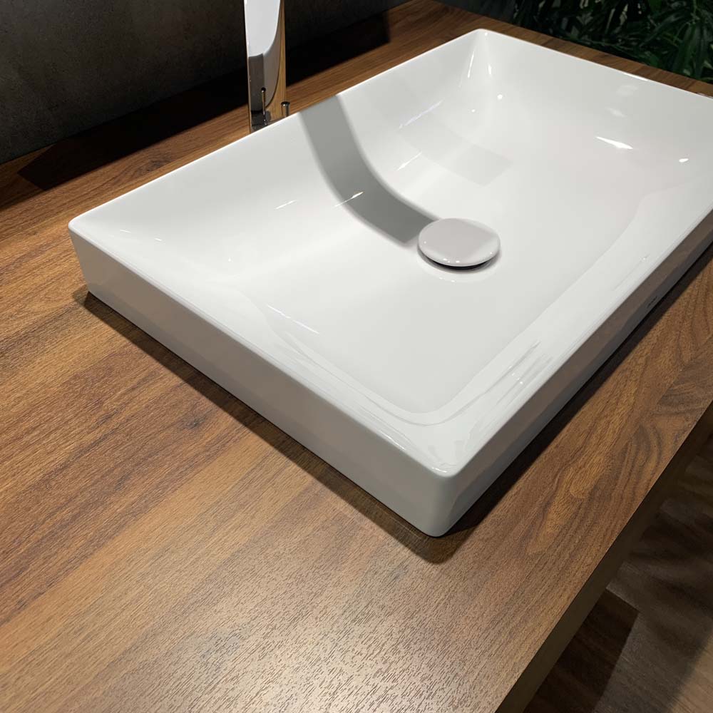 Chậu lavabo đặt bàn TOTO LT4716G17#XW (LT4716G17XW) trắng bóng vành mỏng Linear Ceram - 9