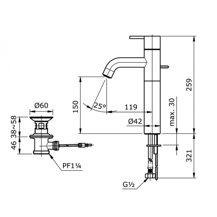 Vòi lavabo nóng lạnh Ego II TOTO TX116LESV4BR - 2