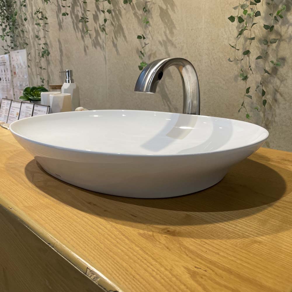 Chậu lavabo đặt bàn TOTO LT4706#XW (LT4706XW) trắng bóng vành mỏng Linear Ceram - 7