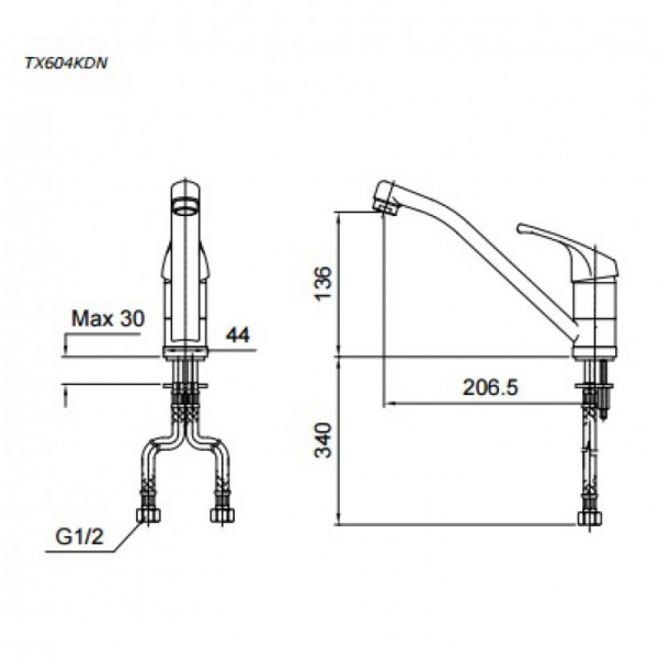 Vòi bếp nóng lạnh TOTO TX604KDN - 2