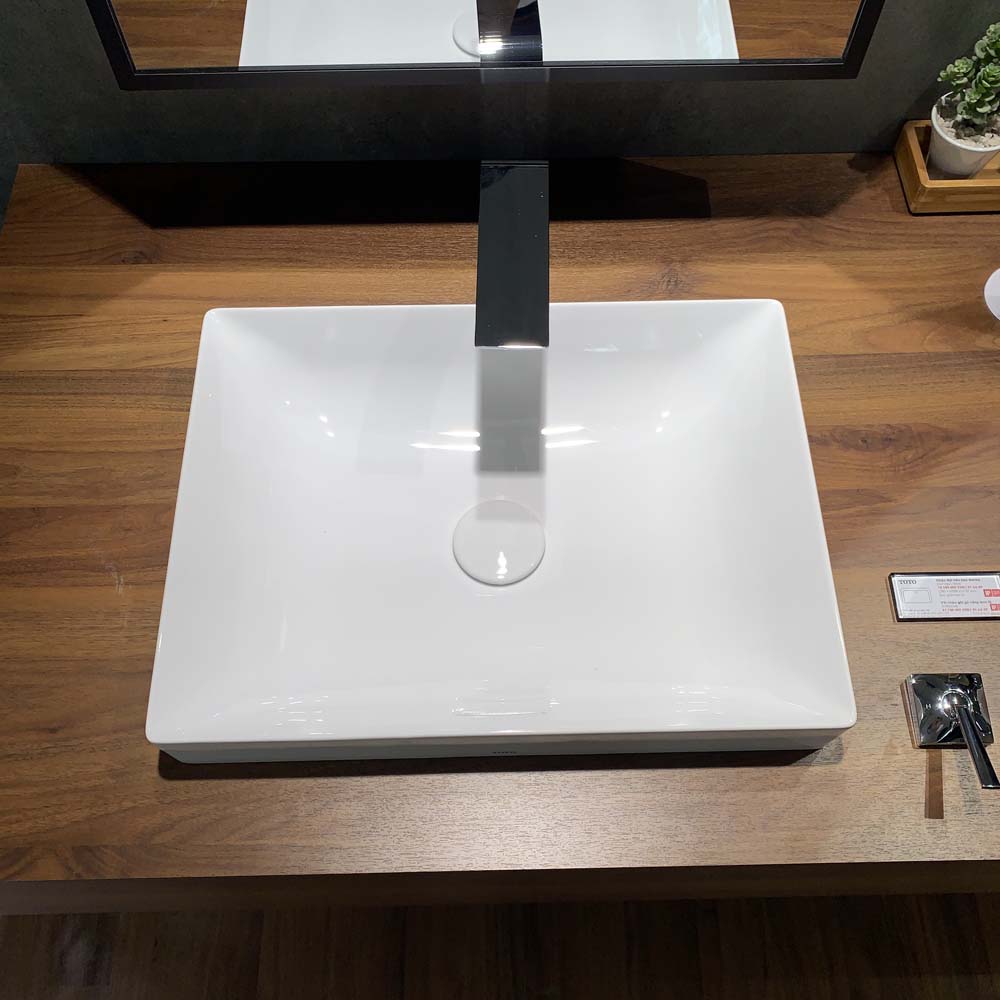 Chậu lavabo đặt bàn TOTO LT4715G17#XW (LT4715G17XW) trắng bóng vành mỏng Linear Ceram - 5