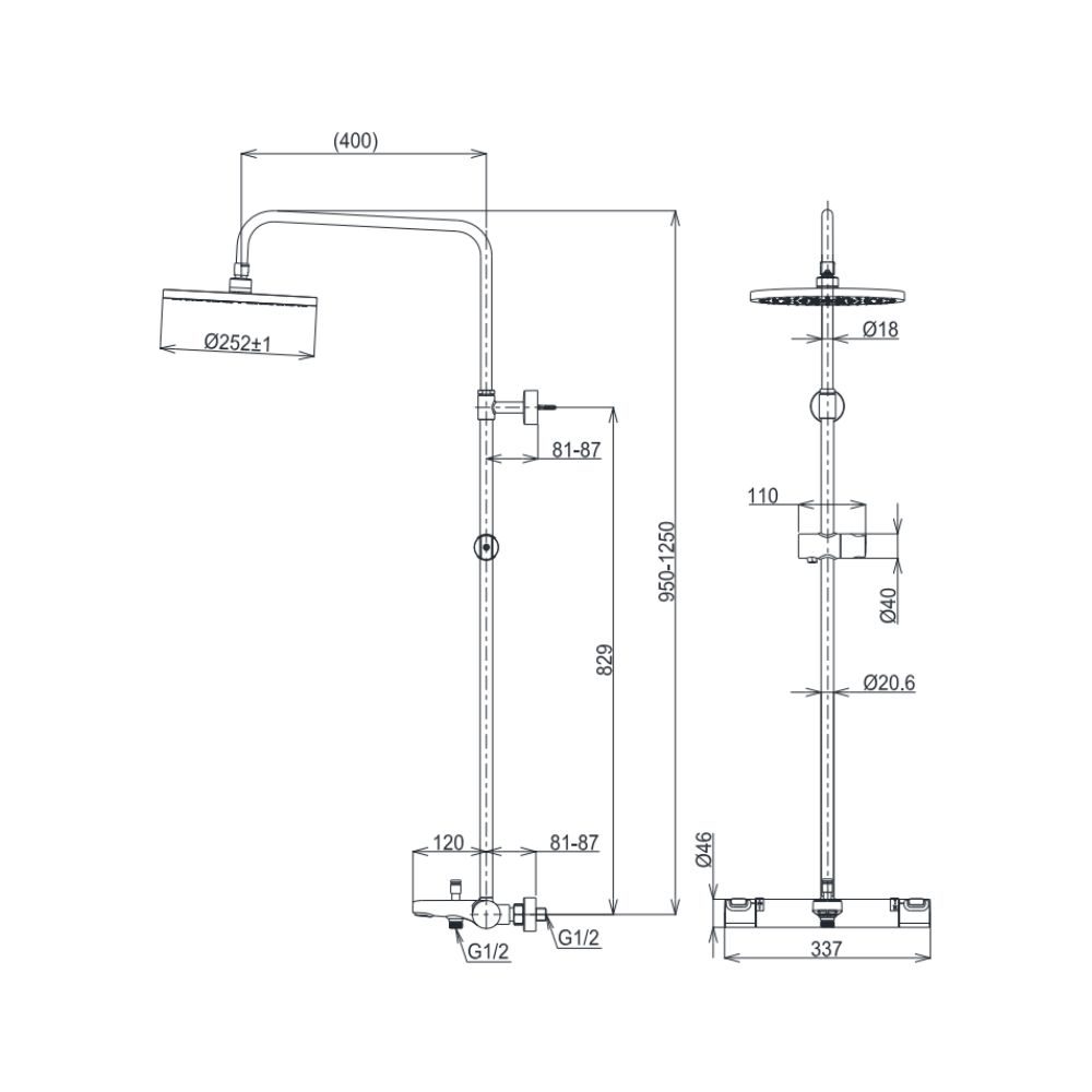 Sen cây nhiệt độ TOTO TBW11440V (kèm vòi xả bồn) - 7