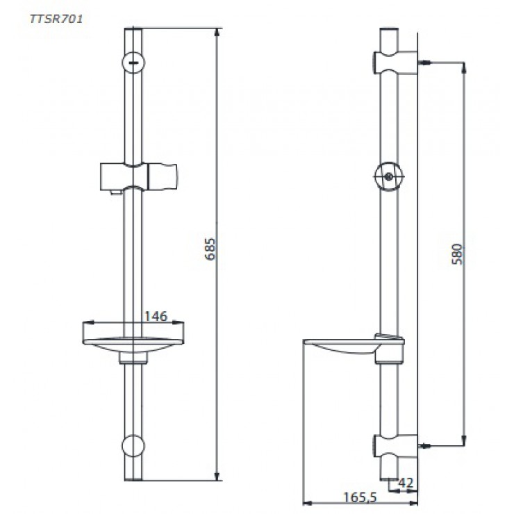 Thanh trượt sen tắm TOTO TTSR701 kèm lô xà bông